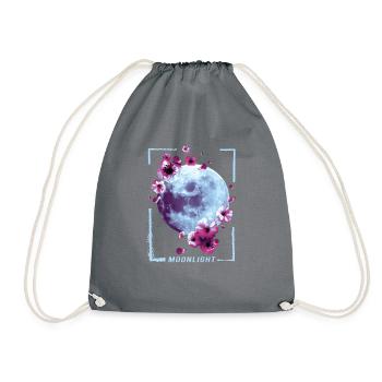 Moonlight Japanese Painting Retro Graphics - Drawstring Bag - grey - Front