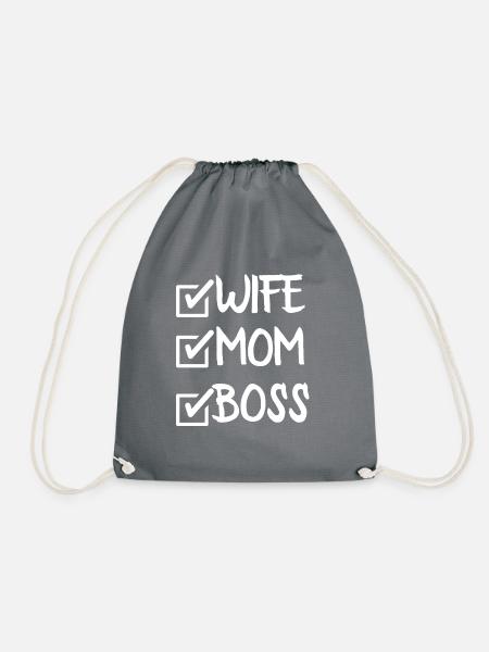 EHEFRAU MUTTER CHEF - Turnbeutel - Grau