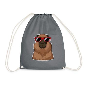 Capybara portant des lunettes rouges drôle de jeu de mots cochon d’Inde - Sac de sport léger - gris - Devant