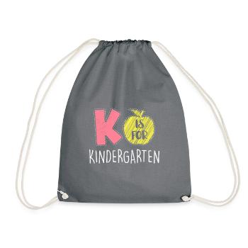 Kinder K steht für Kindergarten - Turnbeutel - Grau - Vorne