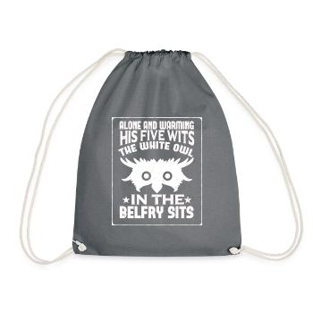 Alone And Warming His Five Wits The White Owl - Drawstring Bag - grey - Front