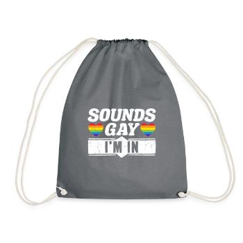 LGBT Gay Pride Month Sounds Gay Im In Heart - Drawstring Bag - grey - Front