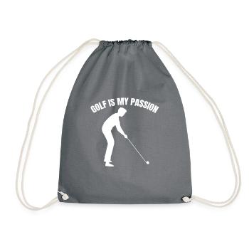 Golf Quote Golf Ball Golfer Golf Club - Drawstring Bag - grey - Front