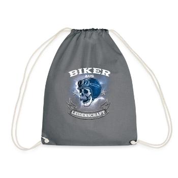 Biker aus Leidenschaft - Turnbeutel - Grau - Vorne