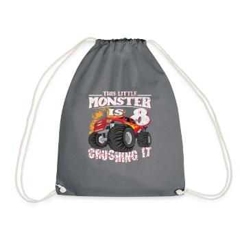 8ème anniversaire plaisante ce petit camion monstre - Sac de sport léger - gris - Devant