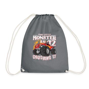 12e anniversaire plaisante ce petit camion monstre - Sac de sport léger - gris - Devant