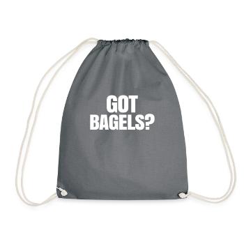 Bagel Bagels Geschenk - Turnbeutel - Grau - Vorne
