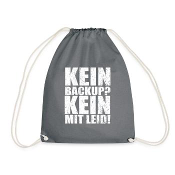 kein Backup kein Mitleid - Turnbeutel - Grau - Vorne