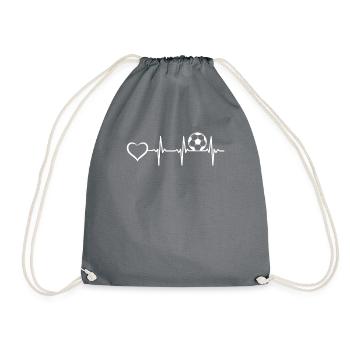 Soccer Heartbeat Heart Joueur de soccer Soccer Ball - Sac de sport léger - gris - Devant