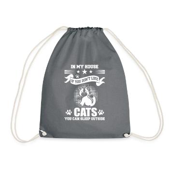 If you don´t like cats you can sleep outside shirt - Turnbeutel - Grau - Vorne