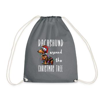 Christmas Dog - Drawstring Bag - grey - Front