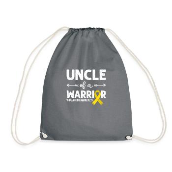Uncle Of A Warrior, Yellow Ribbon Spina Bifida - Drawstring Bag - grey - Front