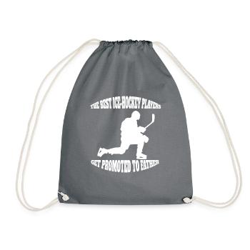 Ice Hockey Daddy Winter Sports Papa Ice Hockey Team - Drawstring Bag - grey - Front