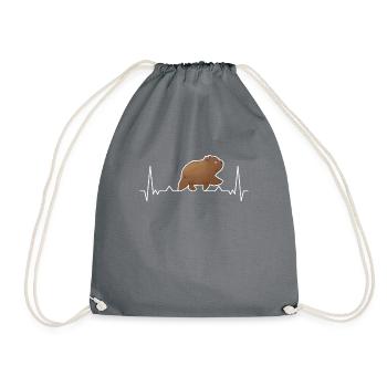 Wombat Herzschlag - Turnbeutel - Grau - Vorne