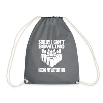 Bowling Bowler Kegel Gift Bowling Ball Bowling - Drawstring Bag - grey - Front