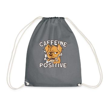 I don't like morning people caffeine positive - Drawstring Bag - grey - Front
