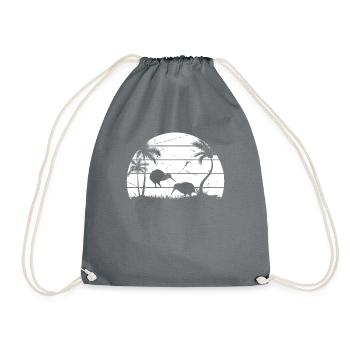 Kiwi Bird Lover Kiwi Birds New Zealand Kiwi Bird - Drawstring Bag - grey - Front