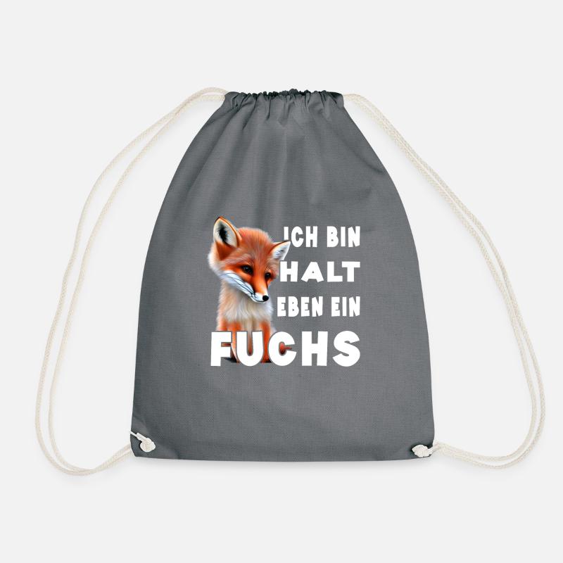Ich bin halt eben ein Fuchs - Turnbeutel - Grau