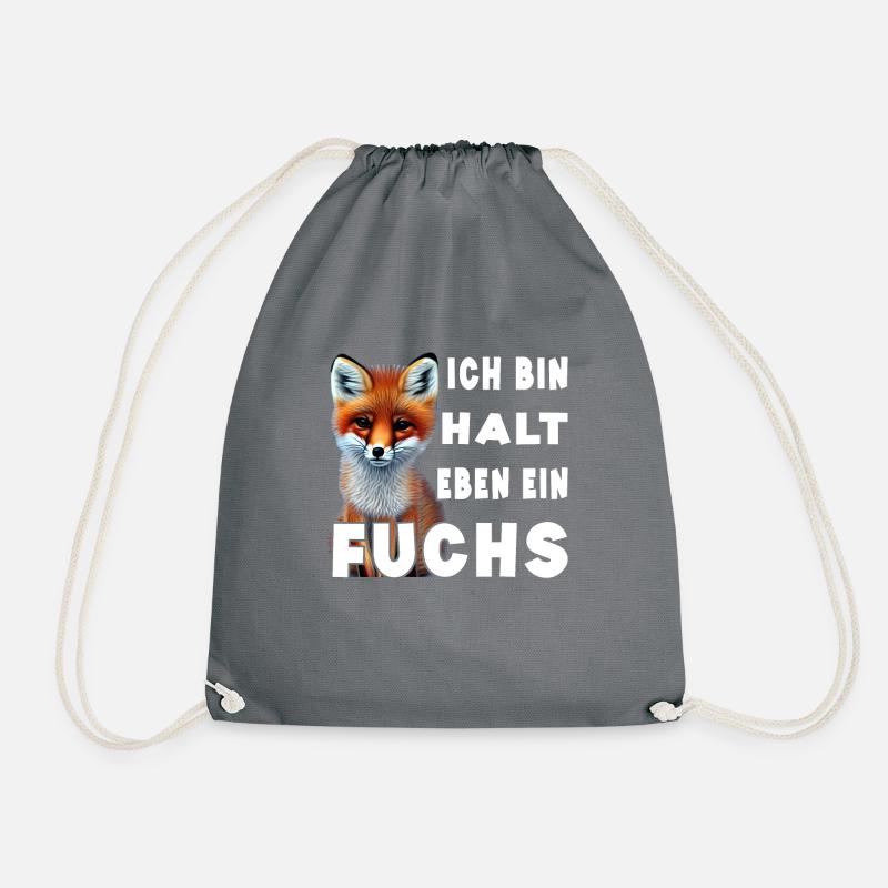 Ich bin halt eben ein Fuchs - Turnbeutel - Grau