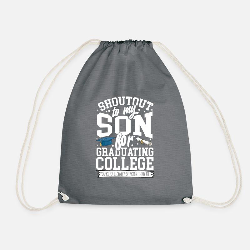 Grad college son - Drawstring Bag - grey