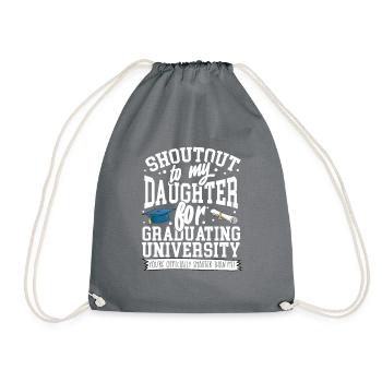 Grad uni daughter - Drawstring Bag - grey - Front