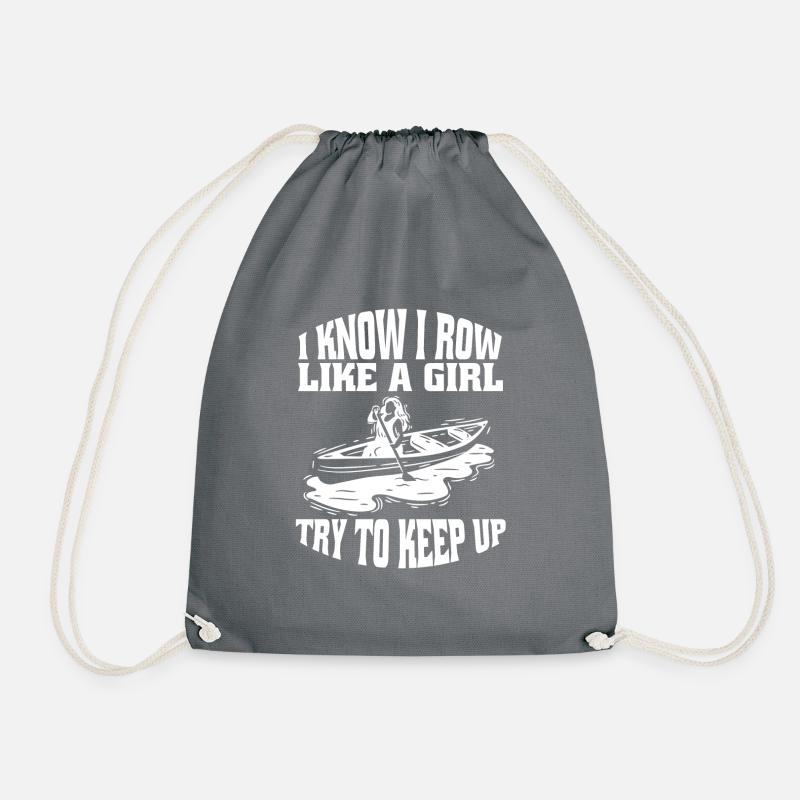 Rowing Club Rower funny rower saying rowing - Drawstring Bag - grey
