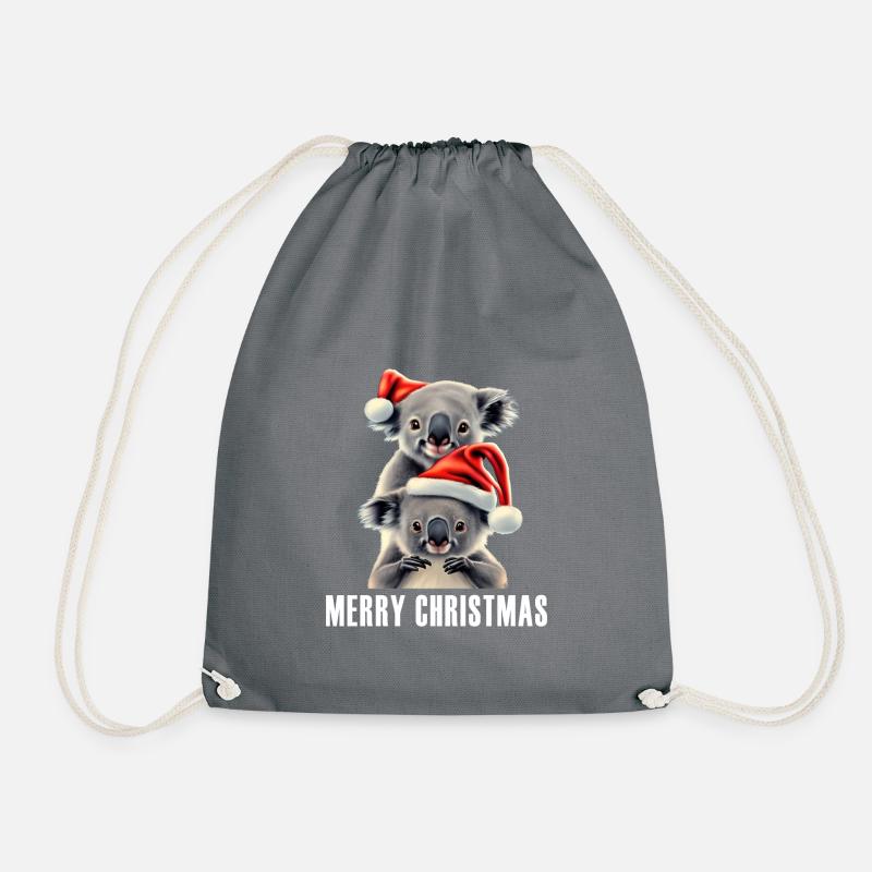 Merry Christmas Koala - Turnbeutel - Grau