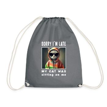 Désolé d’être en retard, mon chat était assis sur moi - Sac de sport léger - gris - Devant