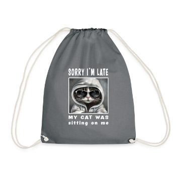 Désolé d’être en retard, mon chat était assis sur moi - Sac de sport léger - gris - Devant