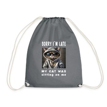 Désolé d’être en retard, mon chat était assis sur moi - Sac de sport léger - gris - Devant