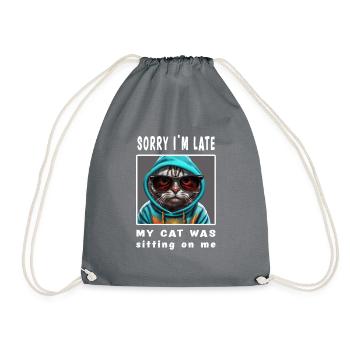 Désolé d’être en retard, mon chat était assis sur moi - Sac de sport léger - gris - Devant