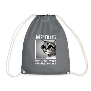 Désolé d’être en retard, mon chat était assis sur moi - Sac de sport léger - gris - Devant