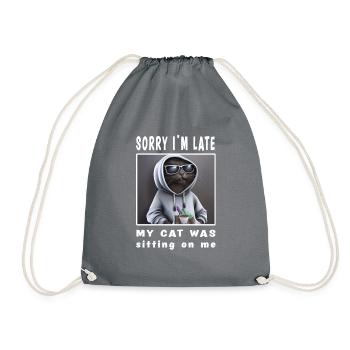 Désolé d’être en retard, mon chat était assis sur moi - Sac de sport léger - gris - Devant