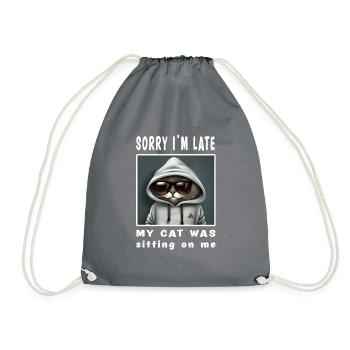 Désolé d’être en retard, mon chat était assis sur moi - Sac de sport léger - gris - Devant