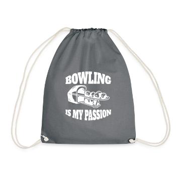 Bowling Bowler Gift Skittle Quilles Boule de bowling - Sac de sport léger - gris - Devant