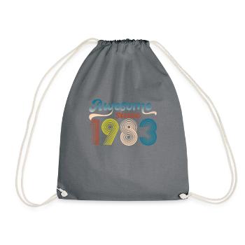 Vintage 1983 Retro Bitrthday Limited Edition. - Drawstring Bag - grey - Front
