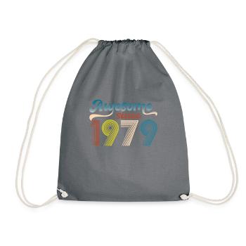 Vintage 1979 Retro Bitrthday Limited Edition - Drawstring Bag - grey - Front