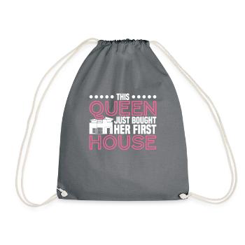 Queen bought homeowner homeowner - Drawstring Bag - grey - Front