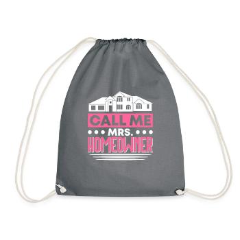 Queen bought homeowner homeowner - Drawstring Bag - grey - Front