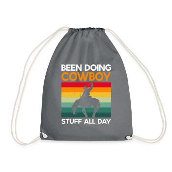 Cowboy stuff Farm Rancher made - Drawstring Bag - grey - Front