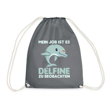 Meeresbiologe Delfin Meeresforscher Meerestier - Turnbeutel - Grau - Vorne