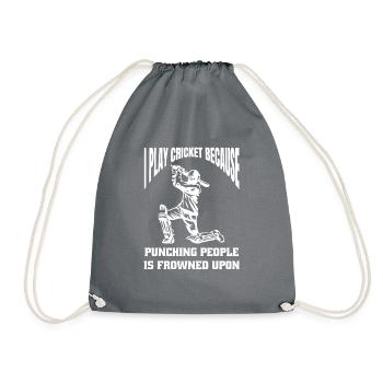 Kricket Team Cricket Spruch Geschenk Kricketfan - Turnbeutel - Grau - Vorne