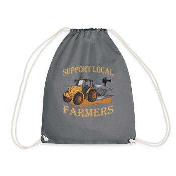 Lakale Farmers support tractor drivers - Drawstring Bag - grey - Front