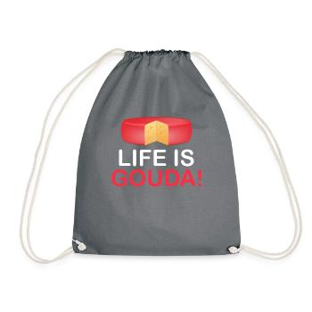 Cheese Gouda Ricotta Clothing - Drawstring Bag - grey - Front