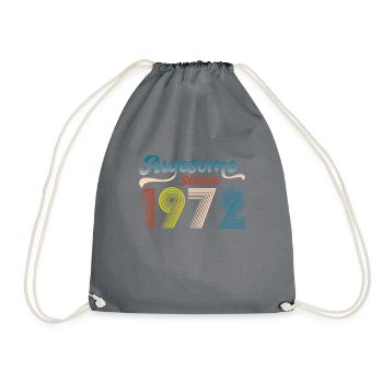 Vintage 1972 Retro Bitrthday Limited Edition - Drawstring Bag - grey - Front