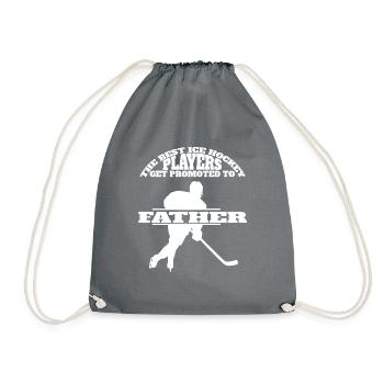 Wintersport Papa Eishockey Vater Dad Eishockeyteam - Turnbeutel - Grau - Vorne