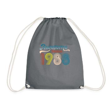 Vintage 1988 Retro Bitrthday Limited Edition - Drawstring Bag - grey - Front