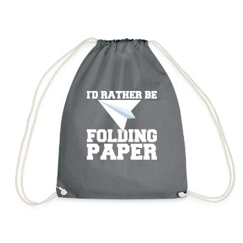 Origami Paper Flyer Paper Art Pilot - Drawstring Bag - grey - Front