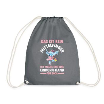 Das ist kein Mittelfinger Einhorn - Turnbeutel - Grau - Vorne