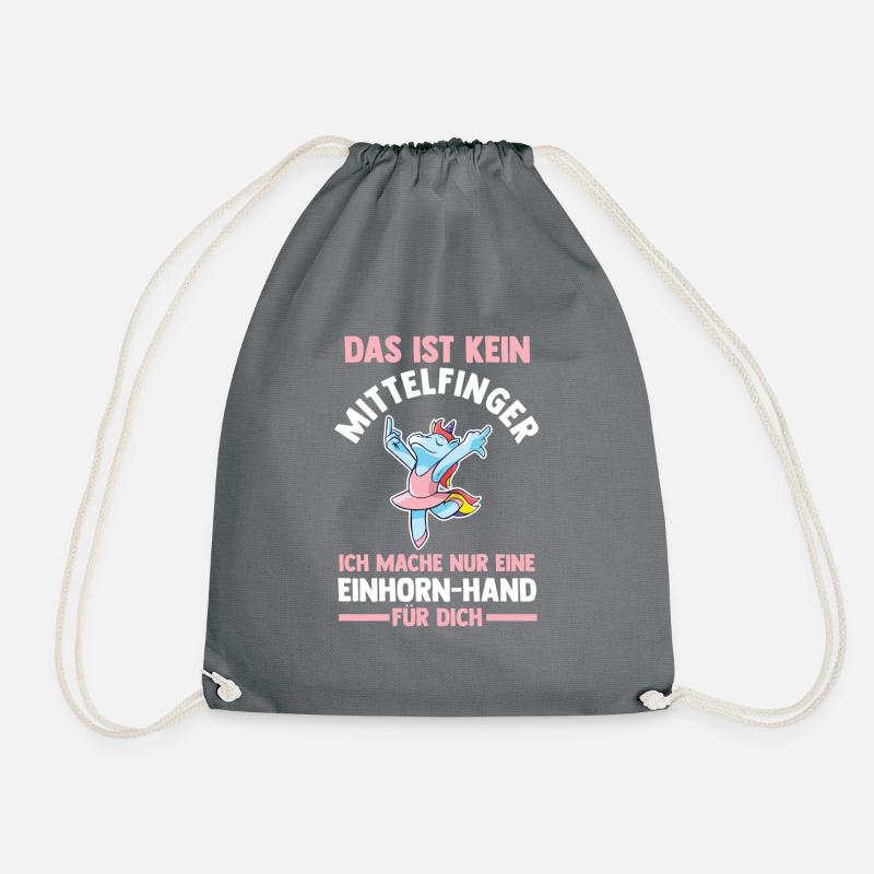 Das ist kein Mittelfinger Einhorn - Turnbeutel - Grau